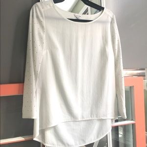 Calvin Klein White Gold Rhinestone Detail Top